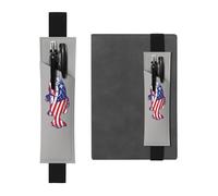 WSHFFILO American Flag Patriotic Fishing Printed Leather Pen Holder Bookmark Pencil Case