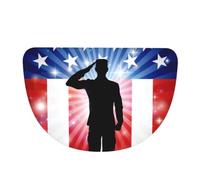 WSHFFILO American Flag Soldier printed Flannel semi-circular floor mat Washable door mat