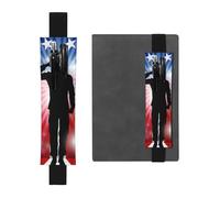 WSHFFILO American Flag Soldier Printed Leather Pen Holder Bookmark Pencil Case