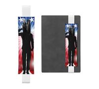WSHFFILO American Flag Soldier Printed Leather Pen Holder Bookmark Pencil Case