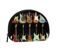 WSHFFILO Art Guitar Pattern Printed Shell Storage Bag Mini Coin Organiser