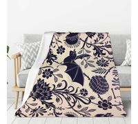 WSHFFILO Bat Print printed Blanket 320g Flannel Blanket Throw blanket