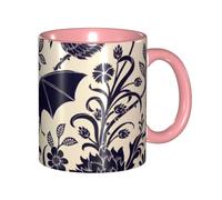 WSHFFILO Bat Print Printed Mug Double-Coloured Mug Ceramic Mug