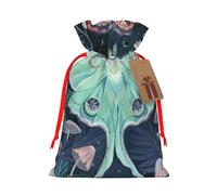 WSHFFILO Beautiful Moth printed Gift packaging bag Jute Drawstring Gift Bag