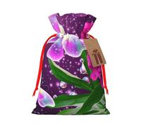 WSHFFILO Beautiful Purple Butterfly Floral printed Gift wrapping bag Jute Drawstring Gift Bag