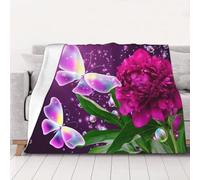 WSHFFILO Beautiful Purple Butterfly Floral printed Ultra-Soft Micro Fleece Blanket Warm Blanket