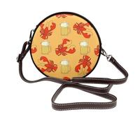 WSHFFILO Beer and crawfish pattern printed Shoulder Bag Tote bag Fashion handbag