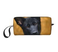 WSHFFILO Black German Shepherd Dog Printed Receive Bag Pencil Case Small Makeup Bag