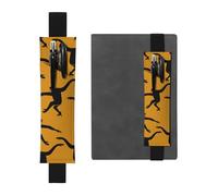 WSHFFILO Black Gibbon Monkey Printed Leather Pen Holder Bookmark Pencil Case