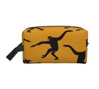 WSHFFILO Black Gibbon Monkey Printed Storage Bag Makeup Bag Travel Toiletry Bag