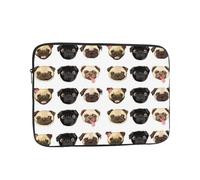 WSHFFILO Black Yellow Pug printed Laptop Case Portable Laptop Bag Laptop Organiser