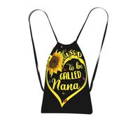 WSHFFILO Blessed to Be Called Nana Sunflower printed Storage bag with a drawstring backpack Drawstring strap pack Gym Bag