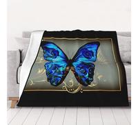 WSHFFILO Blue Butterfly printed Ultra-Soft Micro Fleece Blanket Warm Blanket