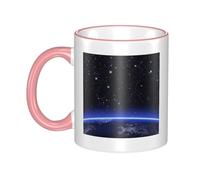 WSHFFILO Blue Constellation Galaxy Printed Ceramic Mug with Coloured Edging Drinking Cup Coffee Mug