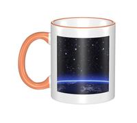 WSHFFILO Blue Constellation Galaxy Printed Ceramic Mug with Coloured Edging Drinking Cup Coffee Mug