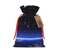 WSHFFILO Blue Constellation Galaxy printed Gift wrapping bag Jute Drawstring Gift Bag