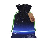 WSHFFILO Blue Constellation Galaxy printed Gift wrapping bag Jute Drawstring Gift Bag