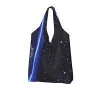 WSHFFILO Blue Constellation Galaxy printed Portable shopping bag storage bag tote