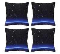 WSHFFILO Blue Constellation Galaxy printed Throw pillow Decorative Pillow Cover Soft Square Cushion Cover