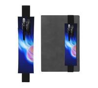 WSHFFILO Blue Fire Basketball Ball Printed Leather Pen Holder Bookmark Pencil Case