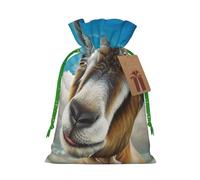 WSHFFILO Blue Goat Print printed Bag Jute Drawstring Gift Bag