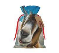 WSHFFILO Blue Goat Print printed Bag Jute Drawstring Gift Bag
