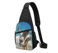 WSHFFILO Blue Goat Print printed Chest pack Sling Backpack Portable chest bag