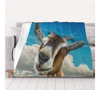 WSHFFILO Blue Goat Print printed Ultra-Soft Micro Fleece Blanket Warm Blanket
