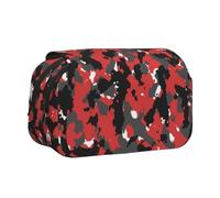WSHFFILO Camo Printed Double Clamshell Pen Case Pencil Pouch Portable Stationery Bag