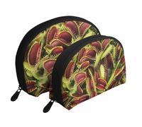 WSHFFILO Carnivorous Plant Printed Portable Bags Clutch Pouch Makeup Bag