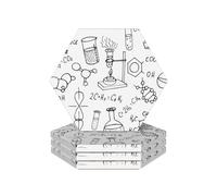 WSHFFILO Chemistry Print printed Ceramic Coaster Set of 4 Drinking Coaster