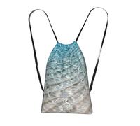 WSHFFILO Clear Sea Water printed Storage bag with a drawstring backpack Drawstring strap pack Gym Bag