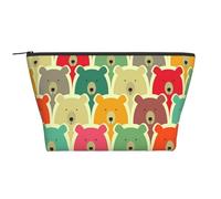 WSHFFILO Colorful Bears Printed Daily Storage Bag Makeup Bag Travel Toiletry Bag Cosmetic Bag