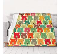 WSHFFILO Colorful Bears printed Ultra-Soft Micro Fleece Blanket Warm Blanket