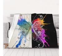 WSHFFILO Colorful Butterfly Pattern printed Ultra-Soft Micro Fleece Blanket Warm Blanket