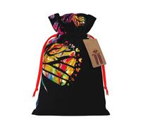 WSHFFILO colorful butterfly printed Gift wrapping bag Jute Drawstring Gift Bag