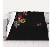 WSHFFILO colorful butterfly printed Ultra-Soft Micro Fleece Blanket Warm Blanket