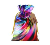 WSHFFILO Colorful Tie Dye printed Gift wrapping bag Jute Drawstring Gift Bag