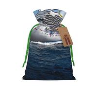 WSHFFILO Cruise Ship printed Gift packaging bag Jute Drawstring Gift Bag