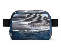 WSHFFILO Cruise Ship Printed Square-Shaped Fashionable Waist Bag Casual Chest Bag