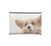 WSHFFILO Cute Corgi Printed Paper Reusable Cosmetic Bag Makeup Bag Travel Toiletry Bag