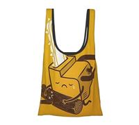 WSHFFILO Cute Crying Chainsaw printed Fold eco-friendly shopping bag Portable tote storage bag