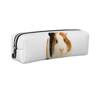 WSHFFILO Cute Guinea Pig Printed Leather Pencil Case Pencil Pouch