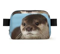 WSHFFILO Cute Otter Printed Square-Shaped Fashionable Waist Bag Casual Chest Bag