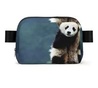 WSHFFILO Cute Panda Printed Square-Shaped Fashionable Waist Bag Casual Chest Bag