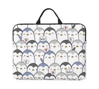WSHFFILO Cute Penguin printed 14in Laptop Case Portable Laptop Bag Laptop Organiser