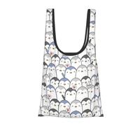WSHFFILO Cute Penguin printed Fold eco-friendly shopping bag Portable tote storage bag