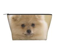 WSHFFILO Cute Pomeranian Dog Printed Daily Storage Bag Makeup Bag Travel Toiletry Bag Cosmetic Bag