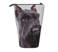 WSHFFILO Cute Schnauzer Dog Printed Pencil Telescopic Expandable Pen Pouch