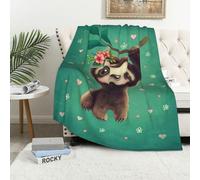 WSHFFILO Cute Sloth printed Flannel Blanket 40x60in Air-conditioned blanket Plush sofa throw
